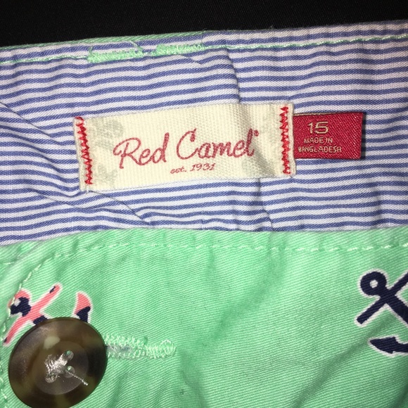 Red Camel Anchor Print Shorts - Picture 7 of 9